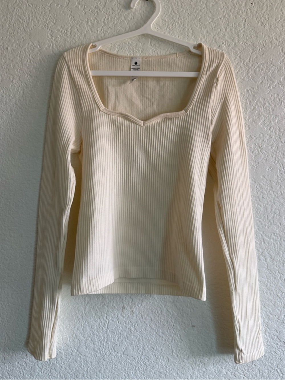 Yogalicious Ribbed Long-Sleeve Square Neck Top